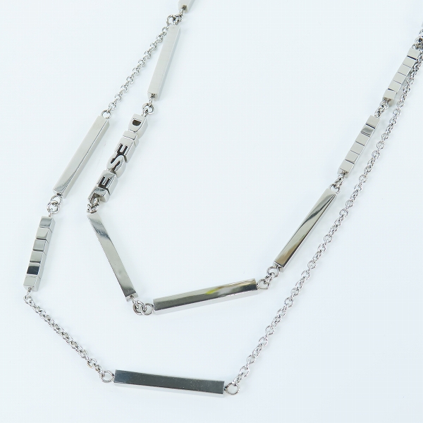 実際に弊社で買取させて頂いたDIESEL/ディーゼル ロゴ 2連ネックレス シルバー