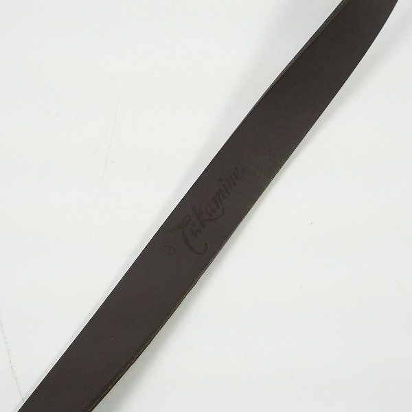 実際に弊社で買取させて頂いたTakamine/タカミネ レザー調 ダークブラウン アコースティックギター ストラップの画像 8枚目