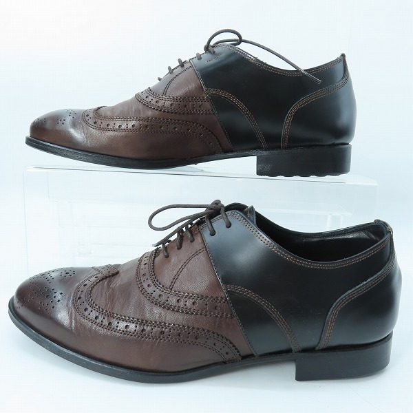 実際に弊社で買取させて頂いたMIHARA YASUHIRO/ミハラヤスヒロ コンビレザー ウイングチップシューズ/25の画像 3枚目