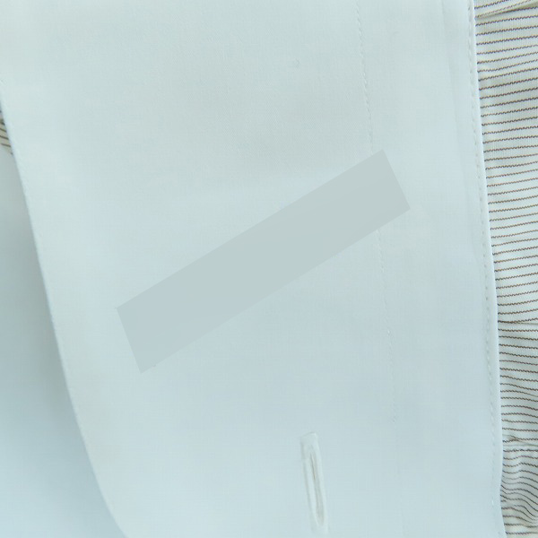 実際に弊社で買取させて頂いたBrioni/ブリオーニ コットン ストライプ 長袖 ボタンシャツ ホワイト×ブラウン/43の画像 6枚目