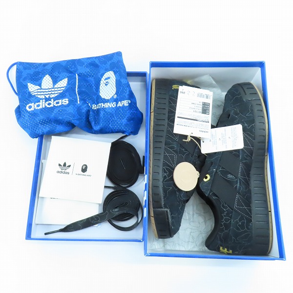 実際に弊社で買取させて頂いた【未使用】 adidas×A BATHING APE/アディダス×アベイシングエイプ LINE CAMO BLACK IE1131/26の画像 8枚目