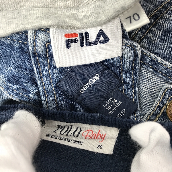 実際に弊社で買取させて頂いた【おまとめ】ポロベビー/FILA/フィラ/babyGAP/ギャップ 等 ワンピース/ロンパース/デニムジャケット 他 ベビー/キッズの画像 1枚目