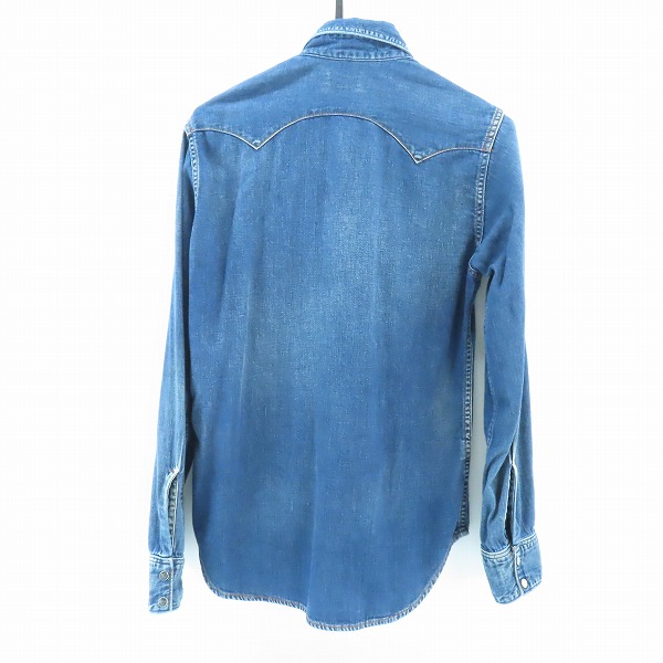 実際に弊社で買取させて頂いたBLUE BLUE/ブルーブルー 胸ターコイズボタン ウエスタンデニムシャツ /1の画像 1枚目