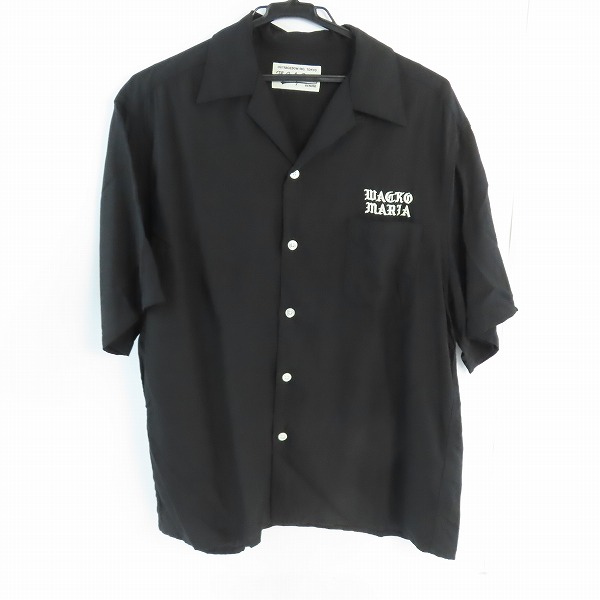 実際に弊社で買取させて頂いたWACKO MARIA/ワコマリア ロゴ刺繍 リヨセル オープンカラー 半袖シャツ /M