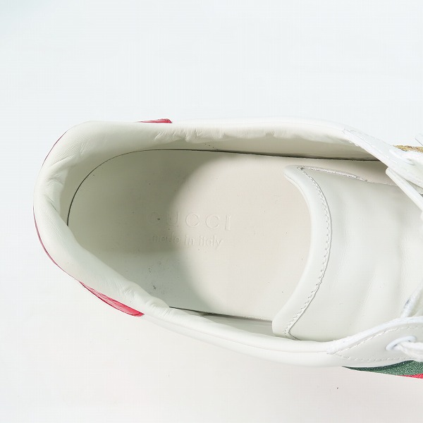 実際に弊社で買取させて頂いたGUCCI/グッチ ACE BEE エース エンブロイダリー ロートップ スニーカー 429446 9.5の画像 4枚目