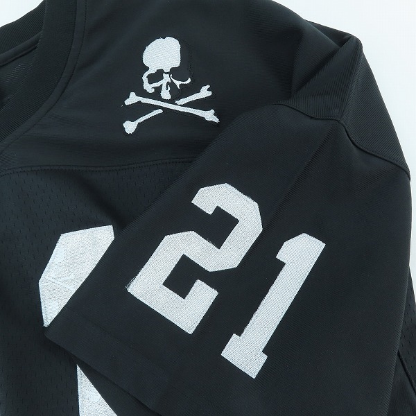 実際に弊社で買取させて頂いたMASTERMIND WORLD×Mitchell & Ness/マスターマインド #21 スカルワッペン ゲームシャツ VNECMM20093-MNN/2XLの画像 4枚目