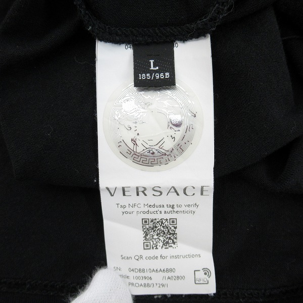 実際に弊社で買取させて頂いたVERSACE/ヴェルサーチェ GRECA MEDUSA/メデューサTシャツ 1003906 1A02800/Lの画像 4枚目