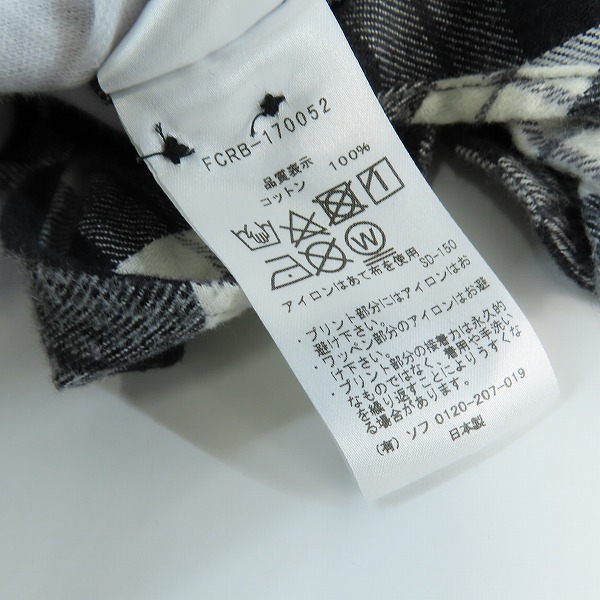 実際に弊社で買取させて頂いたF.C.Real Bristol/レアルブリストル 長袖チェックシャツ ボタンダウン FCRB-170052/Mの画像 4枚目