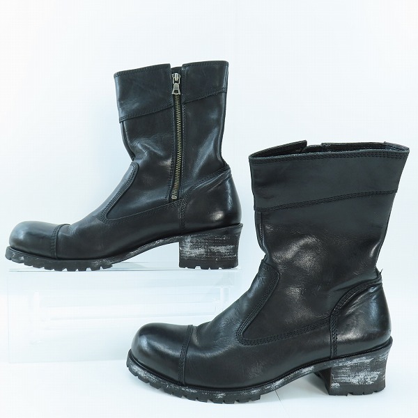 実際に弊社で買取させて頂いたNO ID./ノーアイディー レザーエンジニアブーツ/サイドジップ/44の画像 3枚目