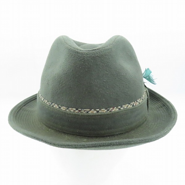 実際に弊社で買取させて頂いたBorsalino/ボルサリーノ 中折れ ハット 帽子 グリーン 56cmの画像 1枚目