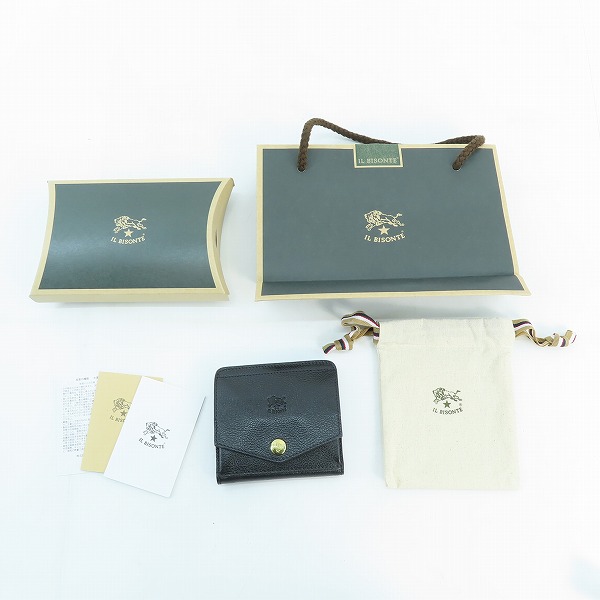 実際に弊社で買取させて頂いたIL BISONTE/イルビゾンテ 2024AW ボックスフラップ スクエア レザーウォレット/財布の画像 7枚目