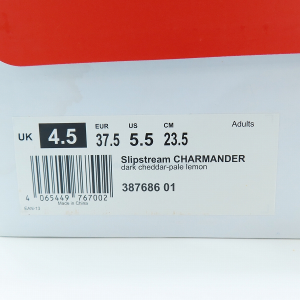 実際に弊社で買取させて頂いた【未使用】POKEMON×PUMA/ポケモン×プーマ SLIPSTREAM CHARMANDER/スリップストリーム ヒトカゲ スニーカー 387686-01/23.5の画像 8枚目
