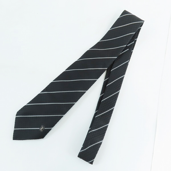 実際に弊社で買取させて頂いたLOUIS VUITTON/ルイヴィトン シルク ストライプ ネクタイ ブラック
