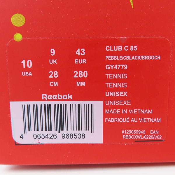 実際に弊社で買取させて頂いた【未使用】REEBOK/リーボック Looney Tunes/ルーニーチューン Club C 85 スニーカー GY4779 /28の画像 8枚目