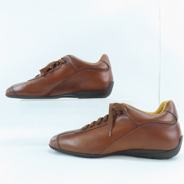 実際に弊社で買取させて頂いたSantoni/サントーニ レザースニーカー ブラウン/7の画像 3枚目