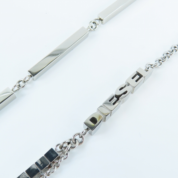 実際に弊社で買取させて頂いたDIESEL/ディーゼル ロゴ 2連ネックレス シルバーの画像 1枚目