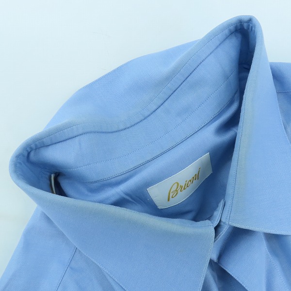 実際に弊社で買取させて頂いたBrioni/ブリオーニ コットン コットン 長袖 ボタンシャツ ブルー/43の画像 6枚目