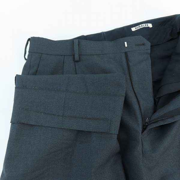 実際に弊社で買取させて頂いたAURALEE/オーラリー BLUEFACED WOOL WIDE SLACKS/スラックスパンツ A20AP03BH/4の画像 2枚目