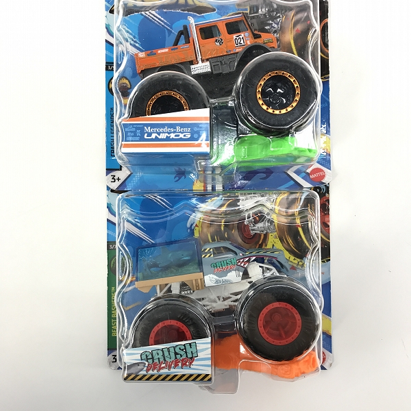 実際に弊社で買取させて頂いた【未開封】Hot Wheels/ホットウィール MONSTER TRUCKS CRUSH DELIVERY/TOWN HAULER/UNIMOG/PURE MUSCLE 4点セットの画像 5枚目
