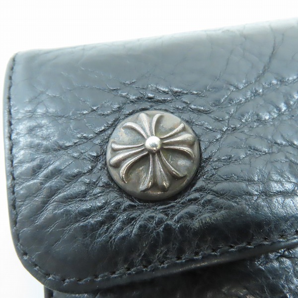 実際に弊社で買取させて頂いたCHROME HEARTS/クロムハーツ WAVE/ウェーブウォレット 長財布/クロスボタン 3クロスパッチの画像 5枚目