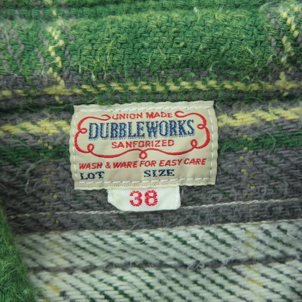 実際に弊社で買取させて頂いたDUBBLE WORKS/ダブルワークス フランネルシャツ 38の画像 2枚目