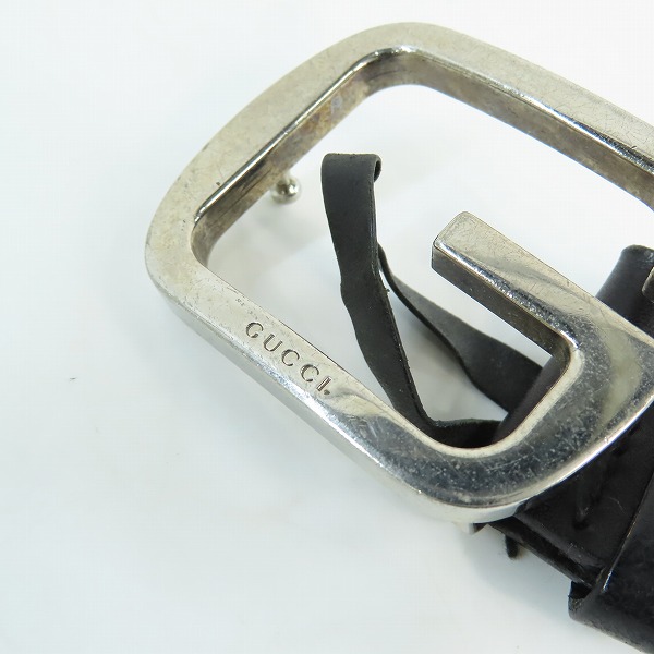 実際に弊社で買取させて頂いたGUCCI/グッチ Gバックル レザーベルト 162931 492694 85・34の画像 7枚目