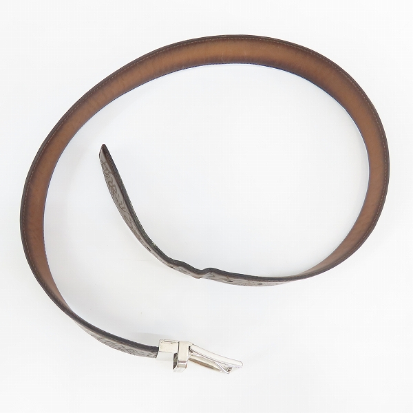 実際に弊社で買取させて頂いたBerluti/ベルルッティ カリグラフィ スクエア型バックル レザーベルトの画像 9枚目