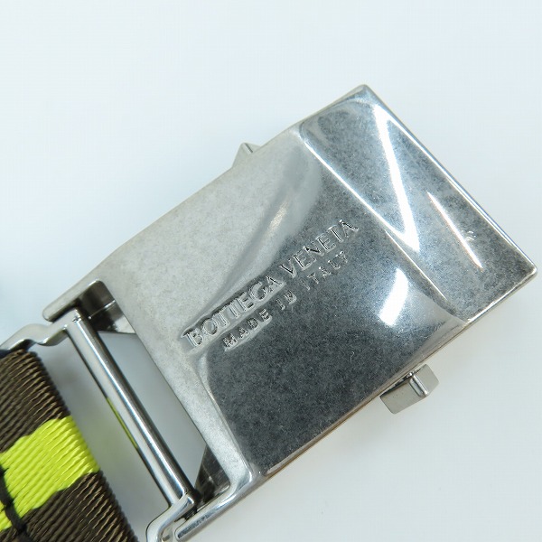 実際に弊社で買取させて頂いた【未使用】BOTTEGA VENETA/ボッテガヴェネタ リボンストラップ ボーダー ライン ベルト 629663 VBWJ1 2160の画像 4枚目