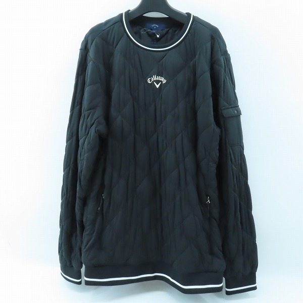 実際に弊社で買取させて頂いた【未使用】Callaway/キャロウェイ ゴルフウェア 中綿 クルーネックブルゾン/ブラック/241-0215508/LL