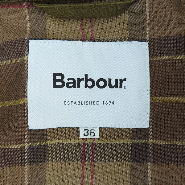 実際に弊社で買取させて頂いたBarbour/バブアー OS BURGHLEY-MU-TECH/ナイロン カーキ ロングコート 2002271/36の画像 3枚目