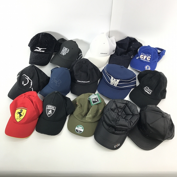 実際に弊社で買取させて頂いた【おまとめ/未使用含む】プーマ/フェラーリ/ランボルギーニ 等 キャップ/帽子