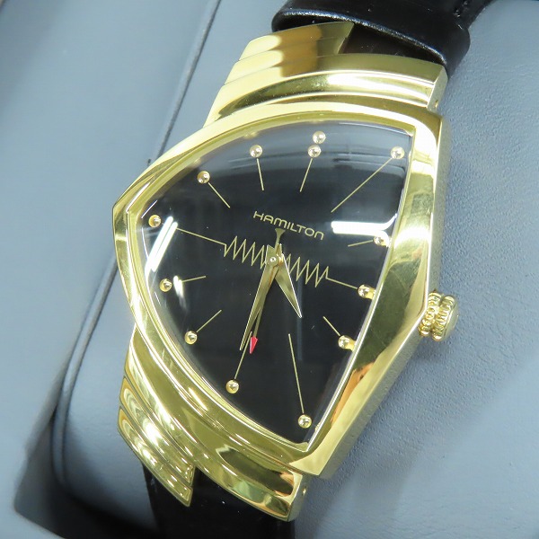 実際に弊社で買取させて頂いたHAMILTON/ハミルトン Ventura/ベンチュラ 黒文字盤 クォーツ時計/ウォッチ H24301731
