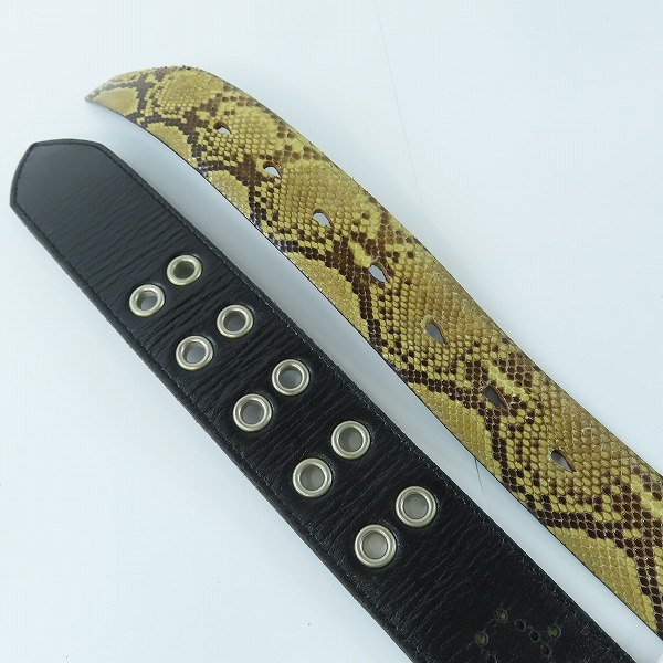 実際に弊社で買取させて頂いたNO ID./ノーアイディー レザーベルト ブラック/パイソン 2点セットの画像 3枚目