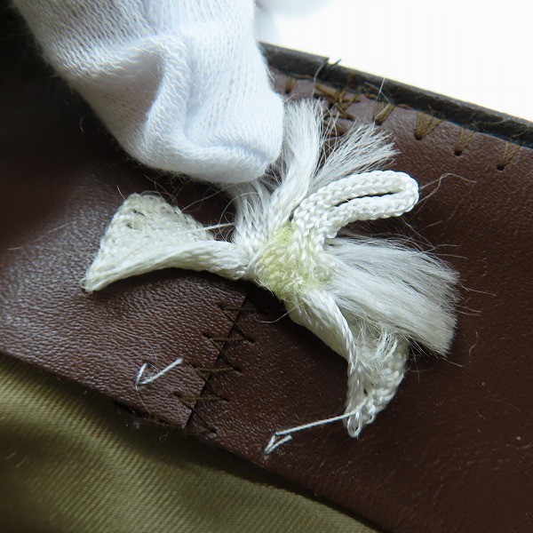 実際に弊社で買取させて頂いたBorsalino/ボルサリーノ 兎毛 リボン フェルト ハット カーキ/59の画像 9枚目