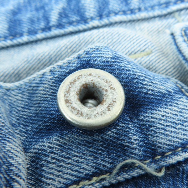 実際に弊社で買取させて頂いたISAMU KATAYAMA BACKLASH/バックラッシュ ストレッチデニム クラッシュストレート 1483-01C Lの画像 5枚目