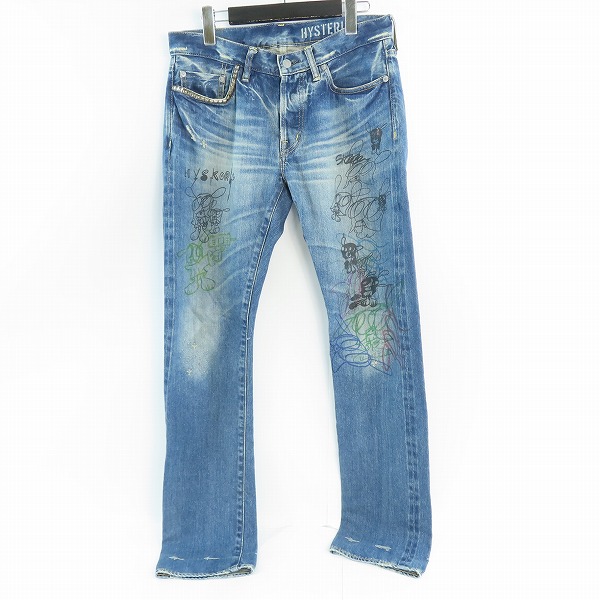 実際に弊社で買取させて頂いたHYSTERIC GLAMOUR×skoloct/ヒステリックグラマー×スコロクト SP加工 ストレート デニムパンツ 0263AP17/31