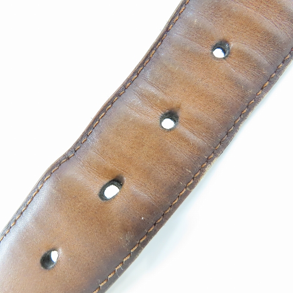 実際に弊社で買取させて頂いたBerluti/ベルルッティ カリグラフィ スクエア型バックル レザーベルトの画像 5枚目