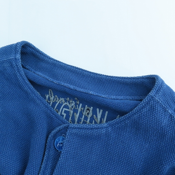 実際に弊社で買取させて頂いたTENDERLOIN/テンダーロイン MOSS STITCH COAT モスステッチ ノーカラーコート ネイビー/Lの画像 7枚目