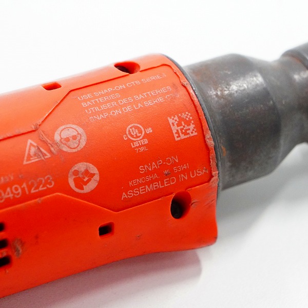 実際に弊社で買取させて頂いたSnap-on/スナップオン CTR762O 3/8 14.4V コードレス 電動 ラチェット 動作未確認の画像 6枚目