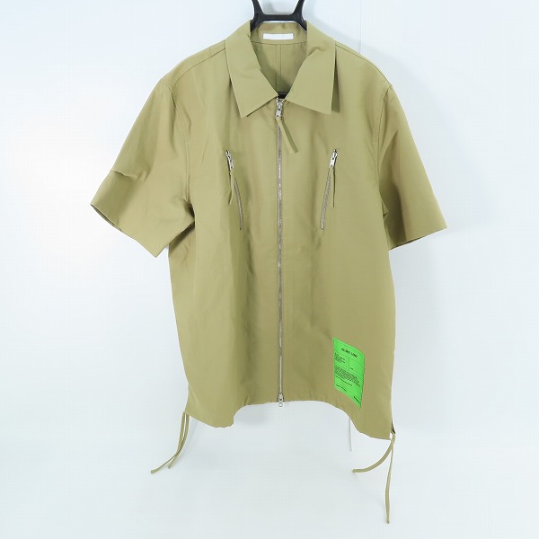 実際に弊社で買取させて頂いたHelmut Lang/ヘルムートラング Logo Patch Zip Shirt ロゴパッチジップ半袖シャツ HLM61505 M04HM501/L