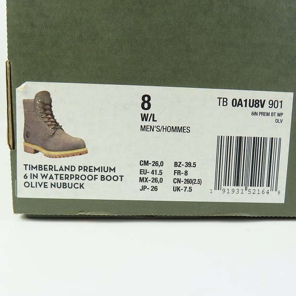 実際に弊社で買取させて頂いたTimberland/ティンバーランド プレミアム 6インチ ウォータープルーフ ブーツ TB0A1U8V/8の画像 9枚目