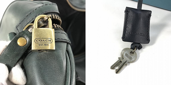 実際に弊社で買取させて頂いたCOACH/コーチ BLEECKER DEBOSSED STRIPE DUFFLE BAG/ブリーカー デボスド ストライプ ボストンバッグ 93202 の画像 6枚目