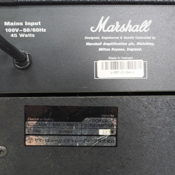 実際に弊社で買取させて頂いた【難有り】Marshall/マーシャル MG15CD ギターアンプ コンボアンプ の画像 7枚目