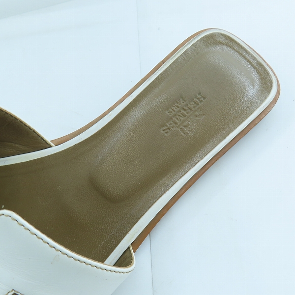 実際に弊社で買取させて頂いたHERMES/エルメス オラン レザー サンダル 021056Z/37.5の画像 4枚目