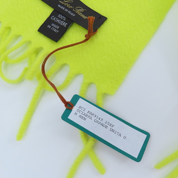 実際に弊社で買取させて頂いたLoro Piana/ロロピアーナ カシミヤ 100% マフラー イタリア製 イエローの画像 4枚目