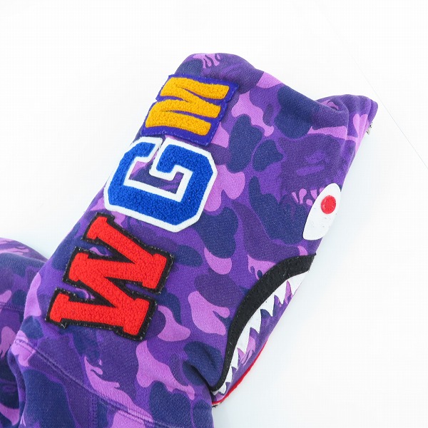 実際に弊社で買取させて頂いたA BATHING APE/アベイジングエイプ ジップアップ シャークパーカー カモフラ/Sの画像 3枚目