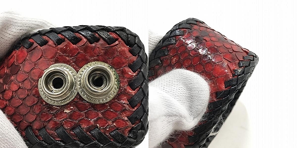 実際に弊社で買取させて頂いたBizarre/ビザール レザーブレスレット パイソン型押しの画像 8枚目