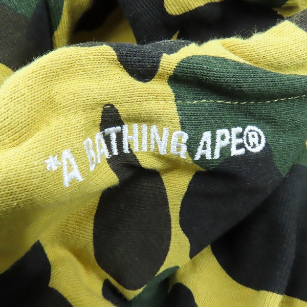 実際に弊社で買取させて頂いたA BATHING APE/アベイシングエイプ 1ST CAMO COLLEGE PULLOVER/カモカレッジプルオーバーパーカー 001PPK301005M/3XLの画像 5枚目