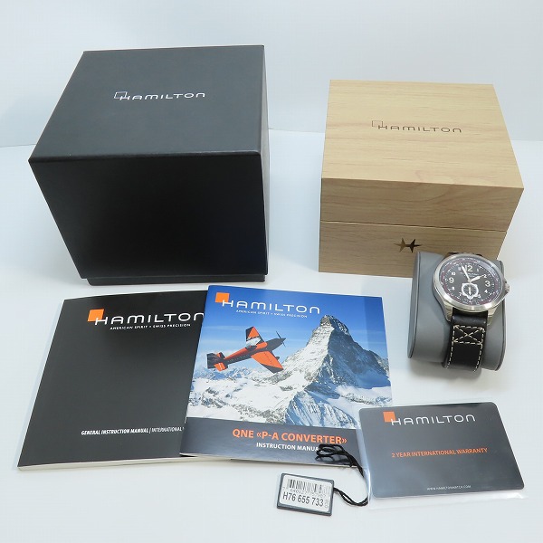 実際に弊社で買取させて頂いたHAMILTON/ハミルトン カーキ アビエーション 自動巻き H766550の画像 7枚目