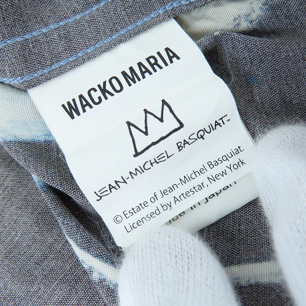 実際に弊社で買取させて頂いたWACKO MARIA/ワコマリア JEAN MICHEL BASQUIAT ハワイアン シャツ/XSの画像 3枚目